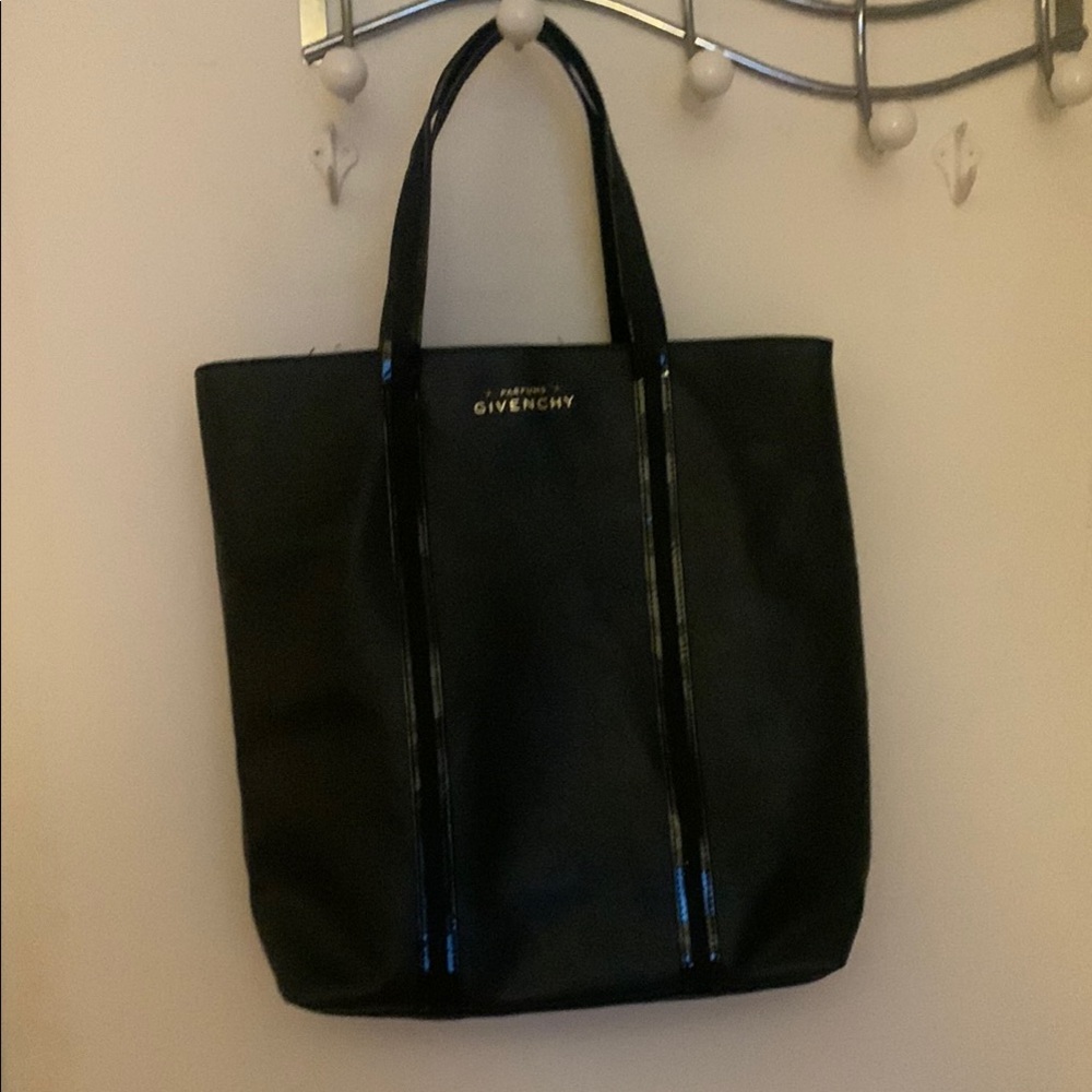 Givenchy Black Textured Tote with Leather Handles